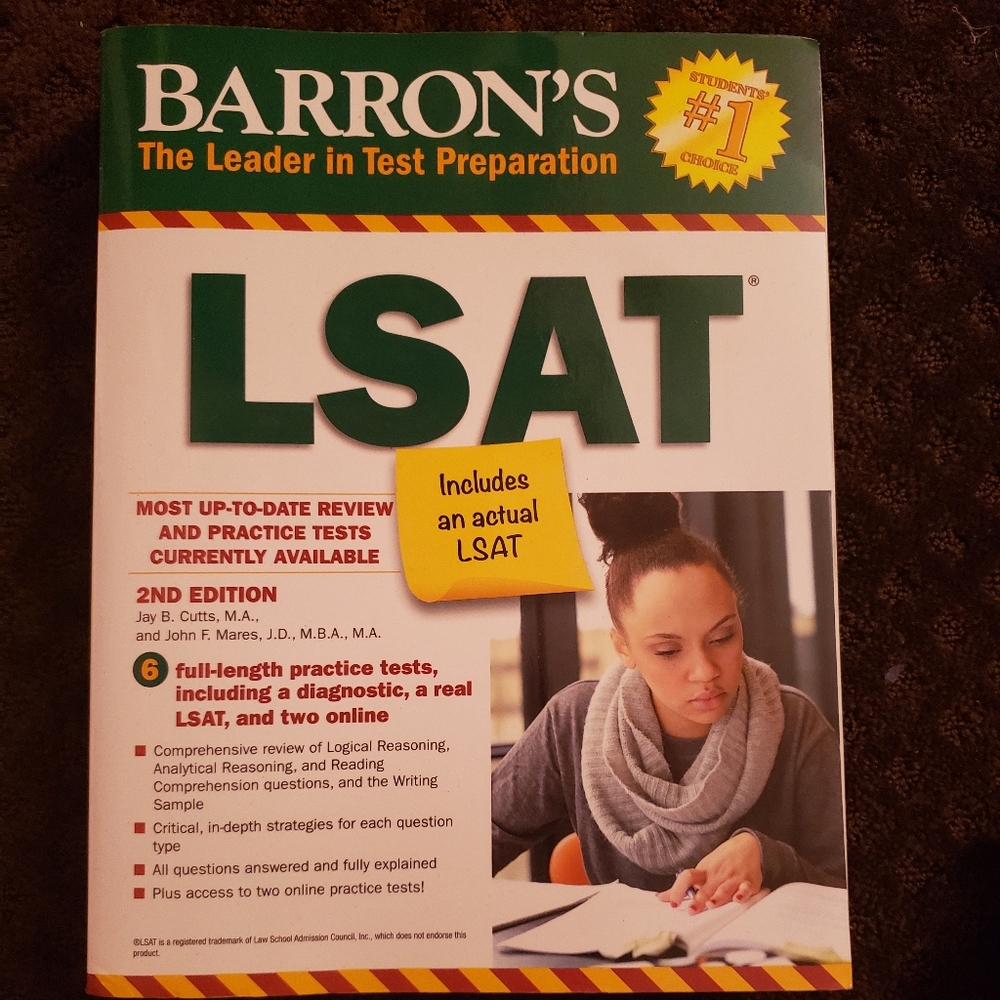 Barrons LSAT Test Prep Book